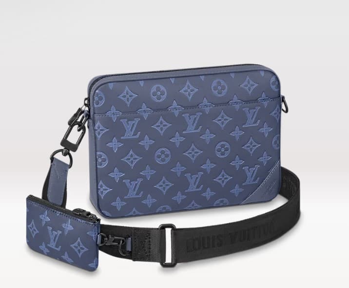 [LUXURY BRAND] LV Duo Messenger Bag Monogram Shadow Navy Blue