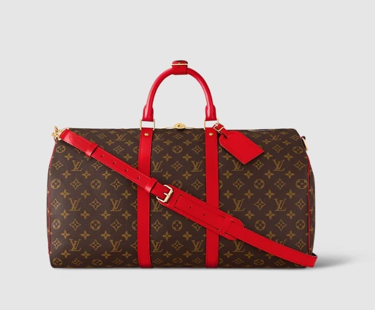 [LUXURY BRAND]  Keepall Bandouliere 50 Monogram Coquelicot Red