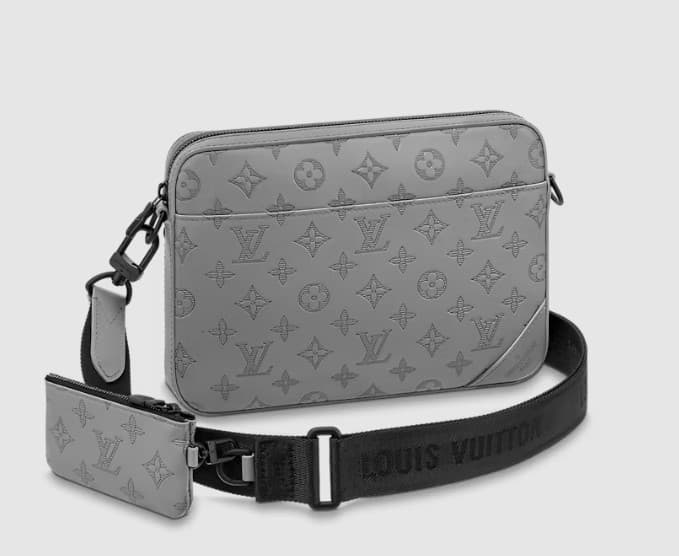 [LUXURY BRAND] LV Duo Messenger Bag Monogram Shadow Anthracite Gray