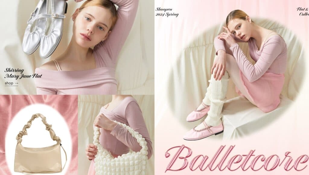 Bộ Sưu Tập Shoopen 2024 Spring &#8211; Ballet Core Look Flat &#038; Bag collection