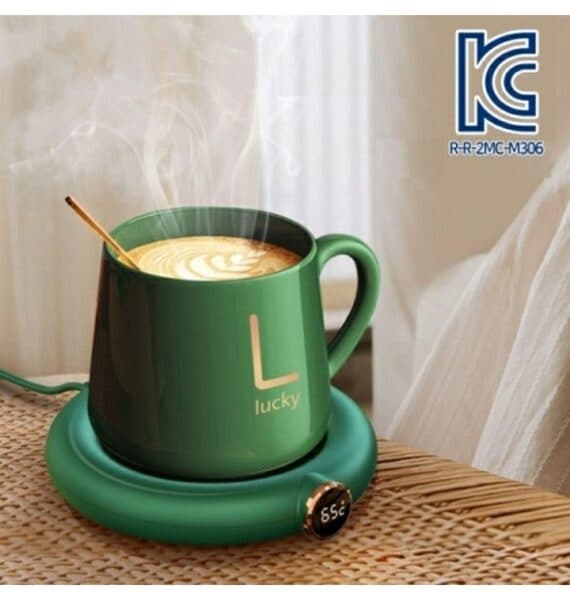 네오투엠 KC인증 따뜻한 3단 온도조절 컵워머 디지털 보온 컵받침대 차 커피 우유 다용도 컴팩트 디자인