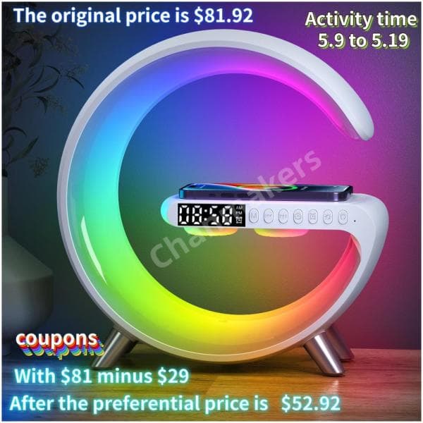 Multi Function/Alarm/Watch/Lamp/Wireless/Recharge/Bluetooth Speaker/Smart/App/LED