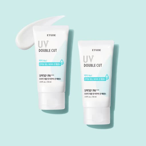 [에뛰드] UV(유브이) 더블컷 아쿠아 선 에센스 듀오 세트 (50ml + 50ml) SPF50+ PA++++