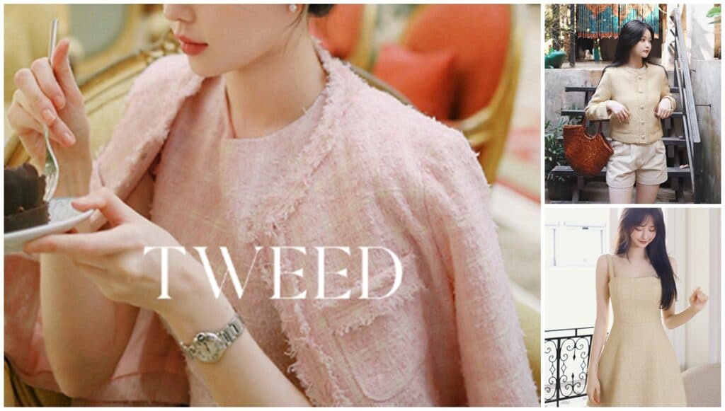 Phong cách Tiểu Thư Sang Trọng với Các Bộ Váy Áo Dạ Tweed tại Milkcocoa